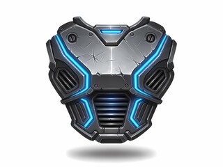 サイバーパンク装甲 未来的なデザイン 白背景