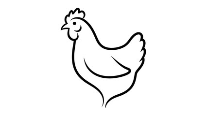 Chicken outline representing farm animal simplicity and clean shape design