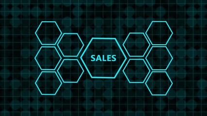 Sales concept video  animation with business,internet,technology icon,Sales growth, increase sales or business growth concept. new business concept.