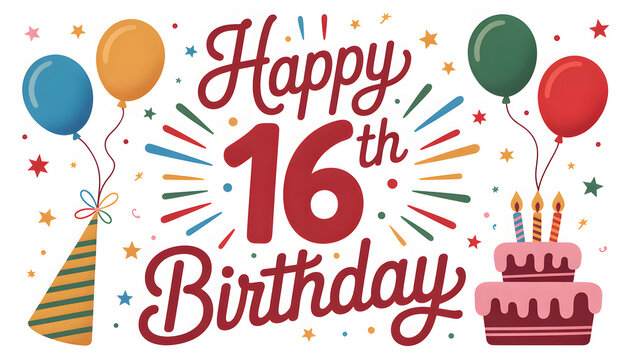 Happy 16th birthday celebration message for sweet sixteen milestone