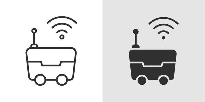 Delivery Robot Icon representing autonomous delivery systems, smart logistics, robotics, and last-mile delivery technology.