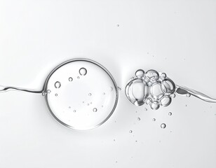 Liquid circles connected, bubbles, transparent