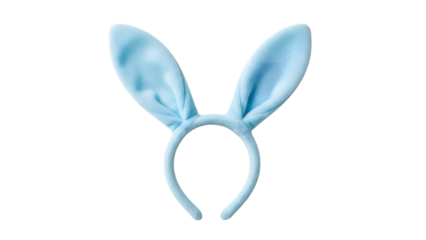 Light blue bunny ears headband isolated on transparent background