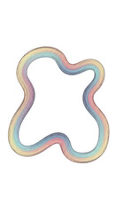 Obraz premium Pastel iridescent abstract blob shape with soft gradient outline.