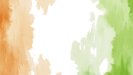 Abstract watercolor background with Indian flag colors and copy space png