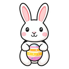 Fototapeta premium rabbit, easter, festival, animal, easter egg, vector, transparent background, egg, bunny, mammal, pet, fluffy, small, cute, furry, rodent