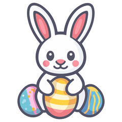Fototapeta premium rabbit, easter, festival, animal, easter egg, vector, transparent background, egg, bunny, mammal, pet, fluffy, small, cute, furry, rodent