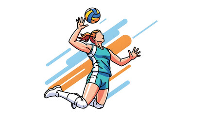 Fototapeta premium Volleyball sport concept representing teamwork competition and athletic activity