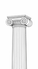 Obraz premium Ancient Greek style column standing upright as a standalone architectural feature.