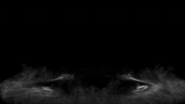 Smoke Ring Spreading on Floor Overlay. Ground Fog Expansion, Transparent Alpha Chanel Element (4K UHD).