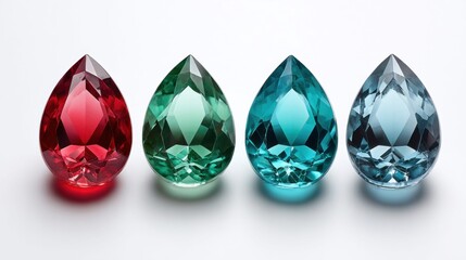 vibrant gemstones in a row, showcasing a spectrum of colors and brilliance