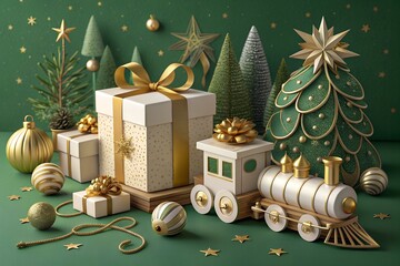 christmas tree and gift boxes