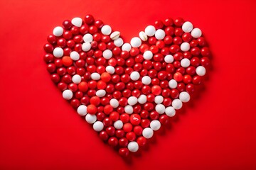 red heart on a white background