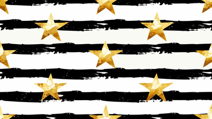 Golden stars and bold black stripes create a striking textured pattern © Chapala