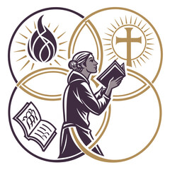 vector-illustration-of-catholic-faith-and-knowledge