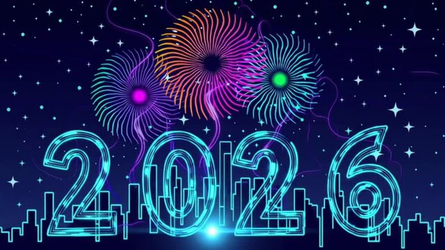 Vector creative 2026 new year eve firework background design
