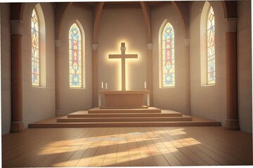 Christian-cross-with-divine-light-editorial-illustration. 