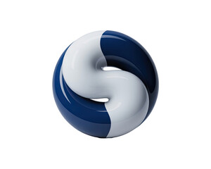 Blue and white swirl design isolated on transparent background