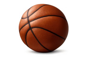 Detailed Basketball on a transparent background for Sports Advertising.