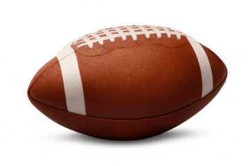 Detailed American Football, realistic leather, transparent background.