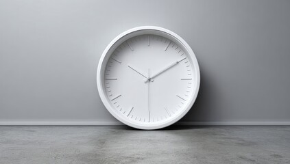 White clock on light gray wall