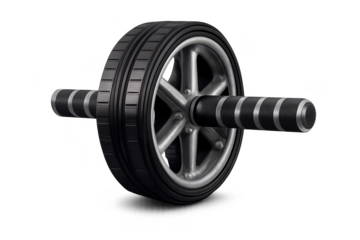 Ab Wheel roller studio shot with transparent background for design use.