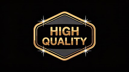 High quality premium badge label with golden luxury design
