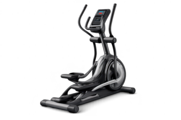 Elliptical trainer on a transparent background, fitness equipment shot.