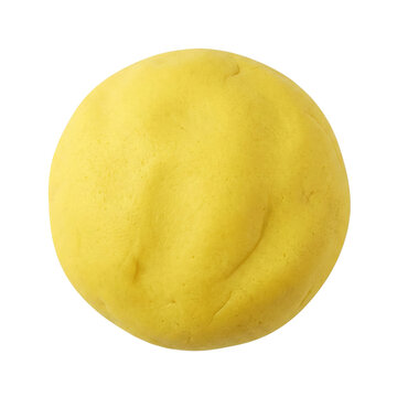 Perfect ball of yellow modeling clay isolated