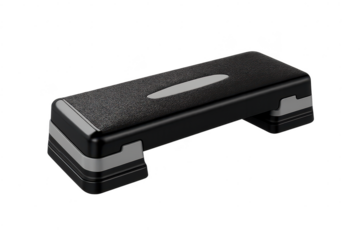 Aerobic stepper for workout with transparent background black and gray.