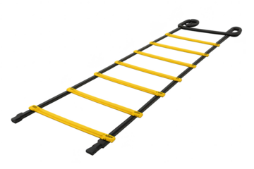 Agility ladder for training with a transparent background, sport equipment.
