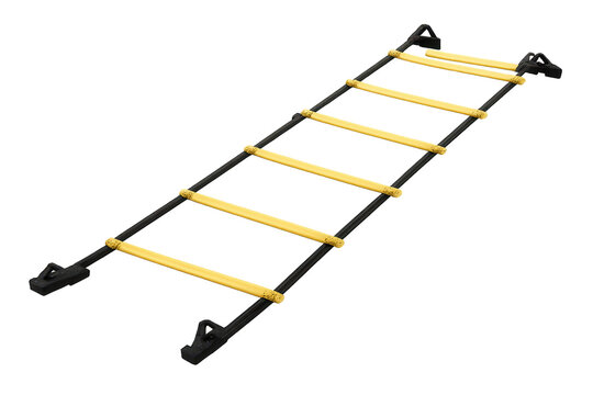 Agility training ladder on transparent background for enhanced fitness.