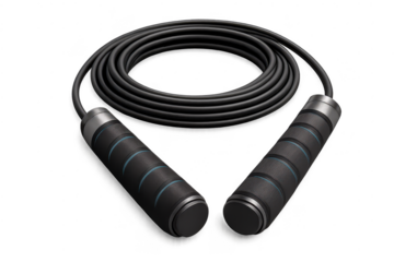 Black jump rope image on transparent background product equipment