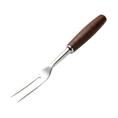 Fototapeta premium Stainless Steel Fork with Wooden Handle on Transparent Background
