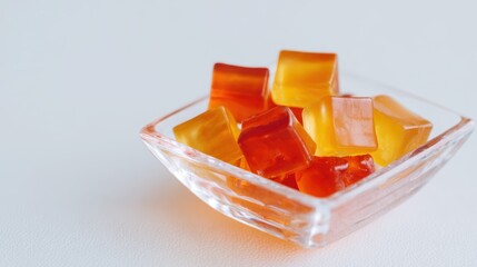 Colorful Gummy Candies in a Clear Glass Bowl