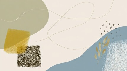 Abstract Design With Shapes and Lines in Simple Colors