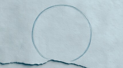 Simple Outline of a Circle Drawn on Paper