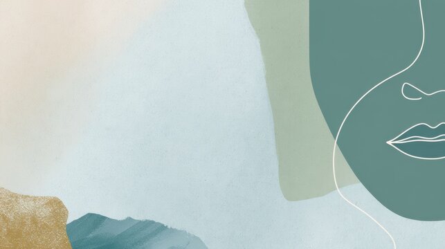Art Showing a Woman's Face and Abstract Colors