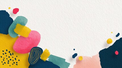 Colorful Shapes on a White Background in Design Work