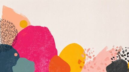 Colorful Abstract Shapes on Plain Background