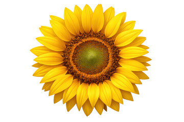 Obraz premium Radiant sunflower with vibrant petals on a transparent background.