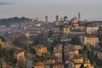 Obraz premium Bergamo upper panoramic view, Lombardy, Italy