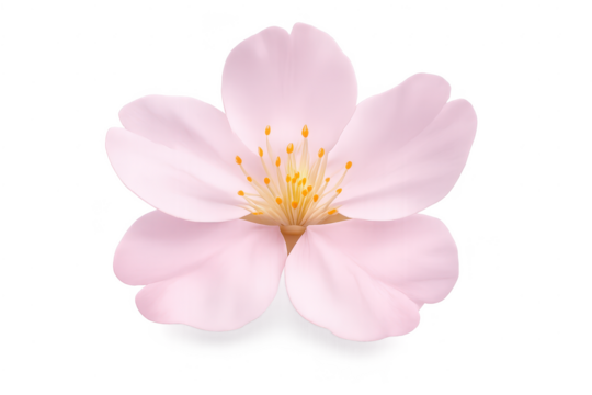 Delicate pink flower with transparent background on a black backdrop. - Powered by Adobe