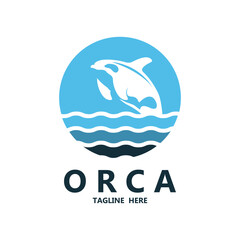 orca logo vector icon illustration design
