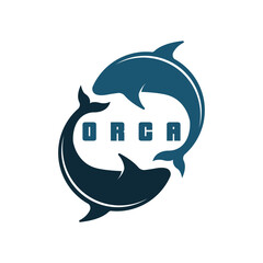 orca logo vector icon illustration design