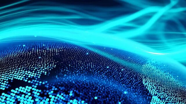 Abstract digital globe with glowing dots
