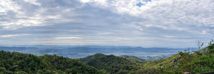 岡山 鬼ノ城から岡山平野を望む
