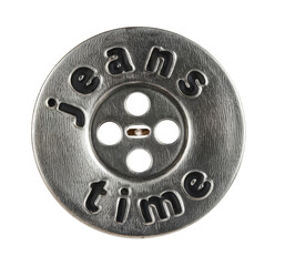 Metal Button with 'Jeans Time' Inscription