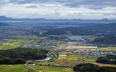 岡山 鬼ノ城から岡山平野を望む