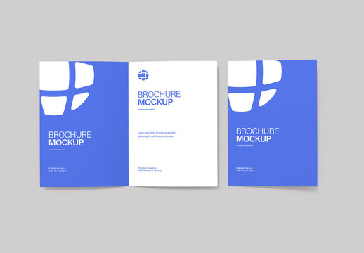 Cover with Spread Brochure Mockup